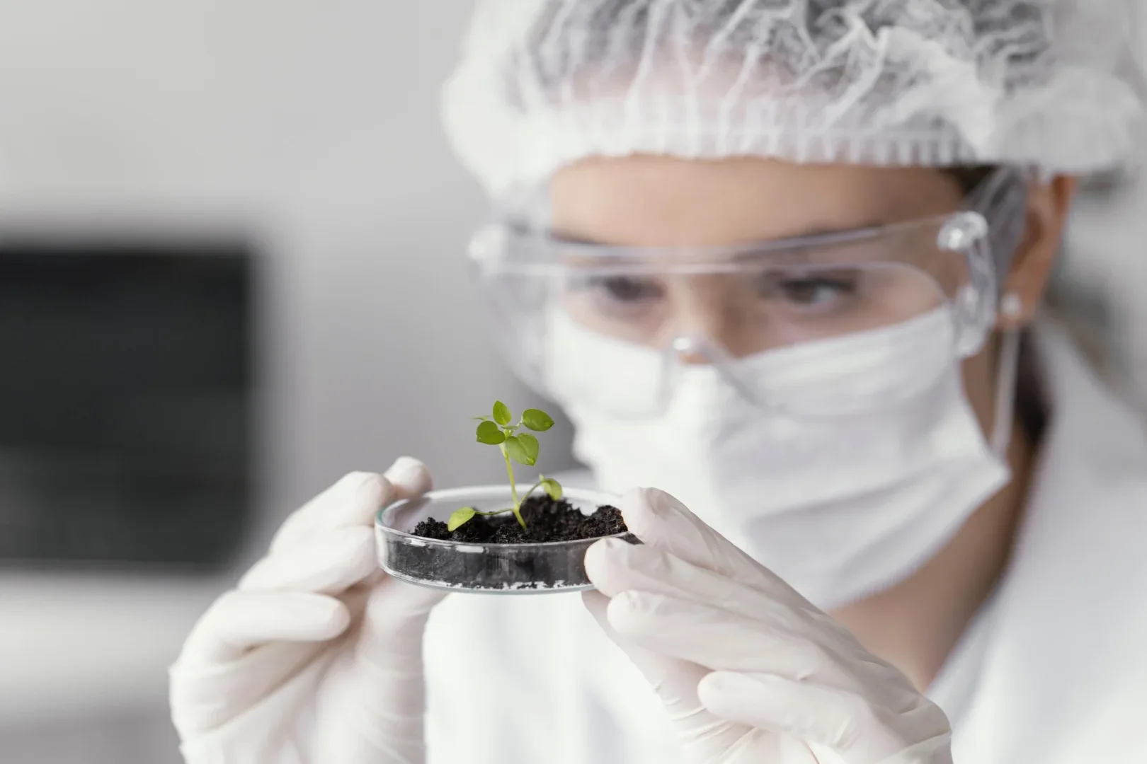 O que esperar do mercado depois da licenciatura em Biologia? | Foto de uma bióloga analisando uma planta | UNIFAVENI