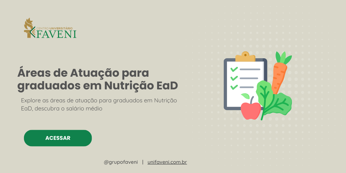Áreas de atuação para graduados em Nutrição EaD