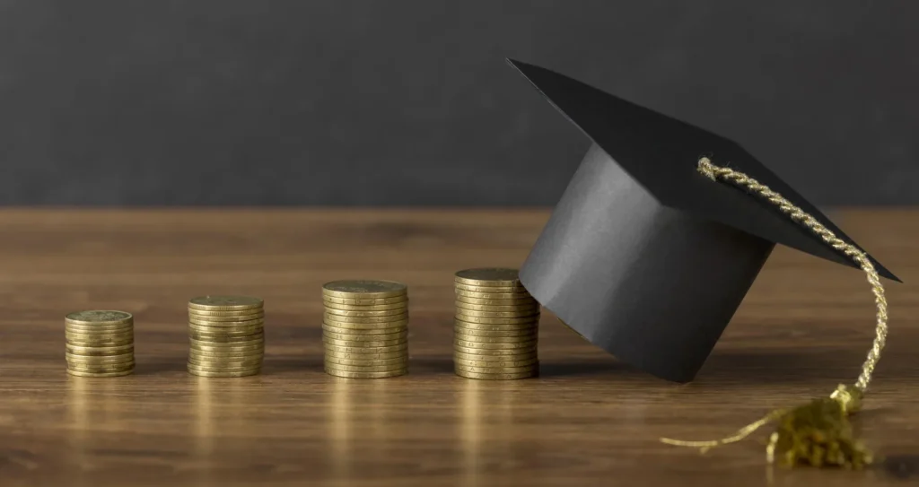 Custos da graduação EaD: como se planejar financeiramente? | Foto de moedas e um capelo | UNIFAVENI|Custos da graduação EaD: como se planejar financeiramente? | Foto de uma jovem estudando em casa | UNIFAVENI