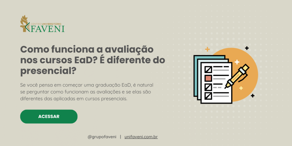 Como funciona a avaliação nos cursos EaD é diferente do presencial