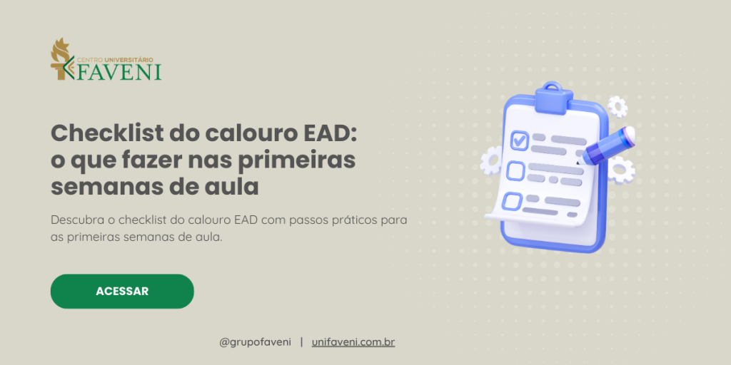 Checklist do calouro EAD o que fazer nas primeiras semanas de aula