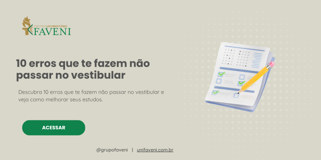 10 erros que te fazem não passar no vestibular